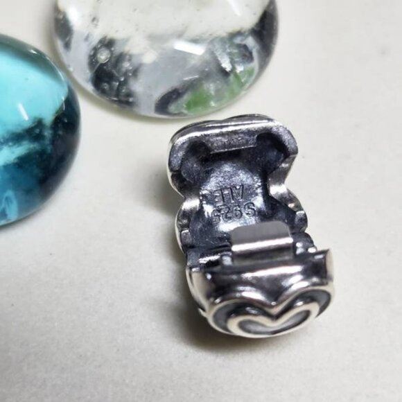 Authentic Pandora Sterling Silver Clip Double Heart You're In My Heart Clip - Picture 2 of 4